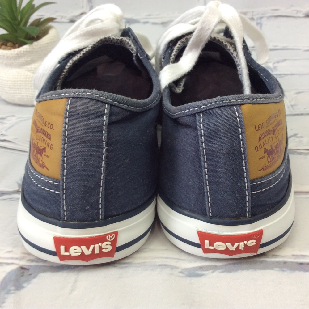 Levi’s Navy Blue Canvas Sneakers, Size 10 - Picture 5 of 10